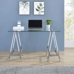 Office Star Products Middleton Desk With Clear Glass Top And Chrome Base -Boraam Industries Shop d15156cb00ede305 2168 w800 h800 b0 p0