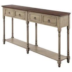 FLINT GARDEN INC Console Table Sofa Table With Storage Console Tables, Antique Grey