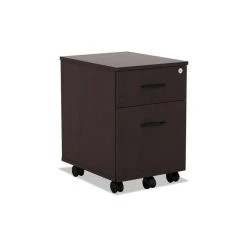 Alera⢠Alera Valencia Series Mobile Box/File Pedestal, Mahogany 14 3/4"x19 1/8"x22 7/8"