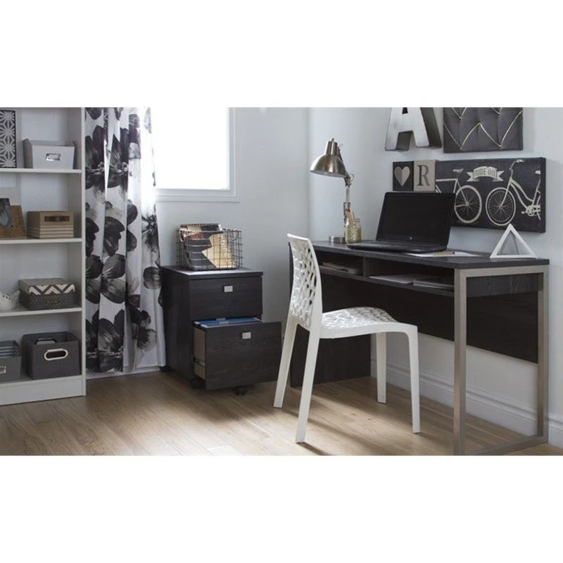 South Shore Furniture South Shore Interface 2 Drawer Mobile Filing Cabinet In Gray Oak 4 South Shore Furniture South Shore Interface 2 Drawer Mobile Filing Cabinet In Gray Oak - Image 2