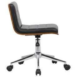 Armen Living Bowie Chrome Mid-Century Office Chair With Walnut Veneer Back, Black -Boraam Industries Shop d3a1ca6a09386fe5 9244 w800 h800 b1 p0
