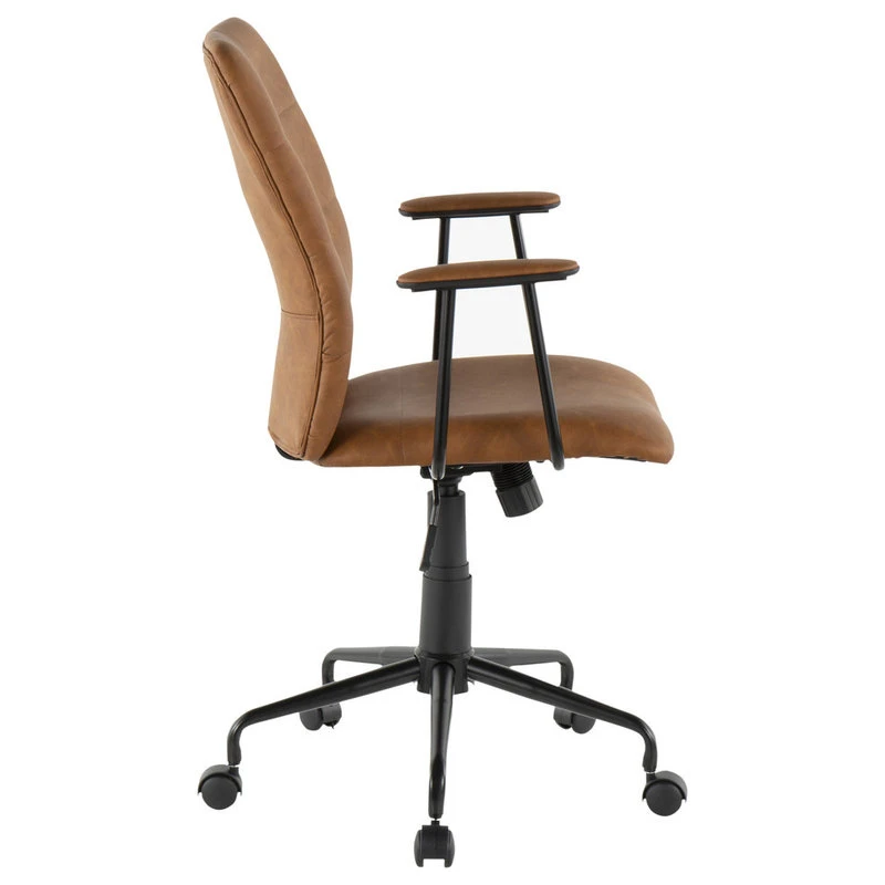 Lumisource Fredrick Contemporary Office Chair In Brown Faux Leather 4 Lumisource Fredrick Contemporary Office Chair In Brown Faux Leather - Image 2