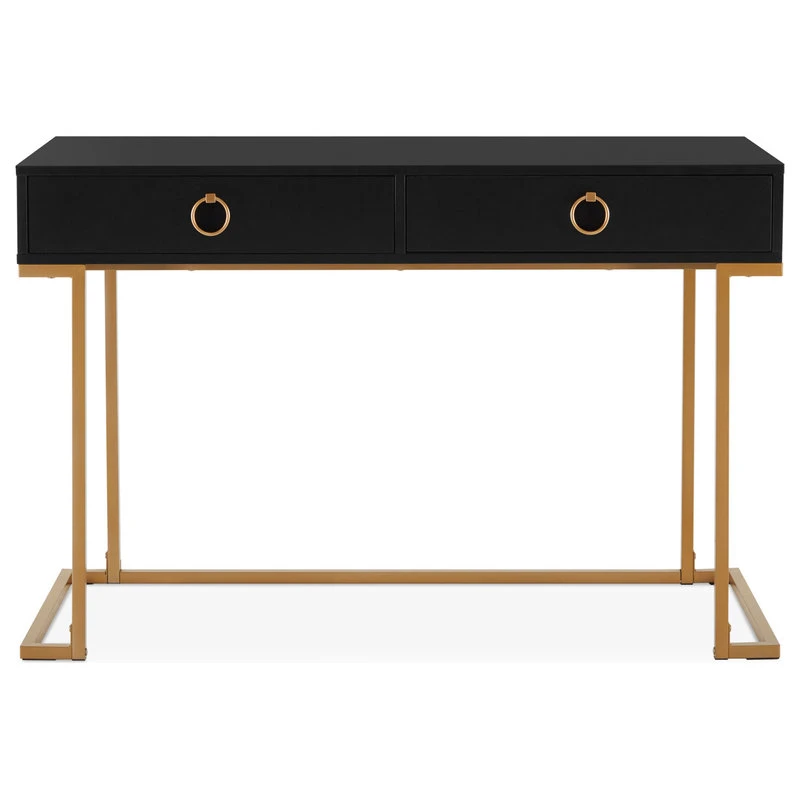Belleze Modern Home Office Computer Desk, Makeup Vanity Console Table, Black 3 Belleze Modern Home Office Computer Desk, Makeup Vanity Console Table, Black