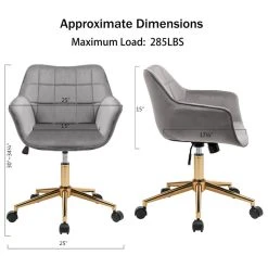 Duhome Elegant Lifestyle Square Tufted Velvet Home Office Chair, Grey -Boraam Industries Shop d4618b7c02874cac 3451 w800 h800 b1 p0