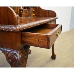 Crafters And Weavers Legacy Solid Mahogany Wood Escritoire Secretary Desk, Brown Walnut -Boraam Industries Shop d4e11ff50bdcb659 6142 w800 h800 b0 p0