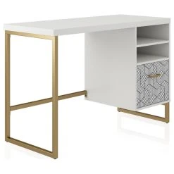 Brimfield & May CosmoLiving By Cosmopolitan Scarlett Single Pedestal Desk, White -Boraam Industries Shop d4f178b10de5a868 5563 w800 h800 b1 p0