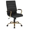 Flash Furniture High Back Leather Swivel Office Chair In Black
