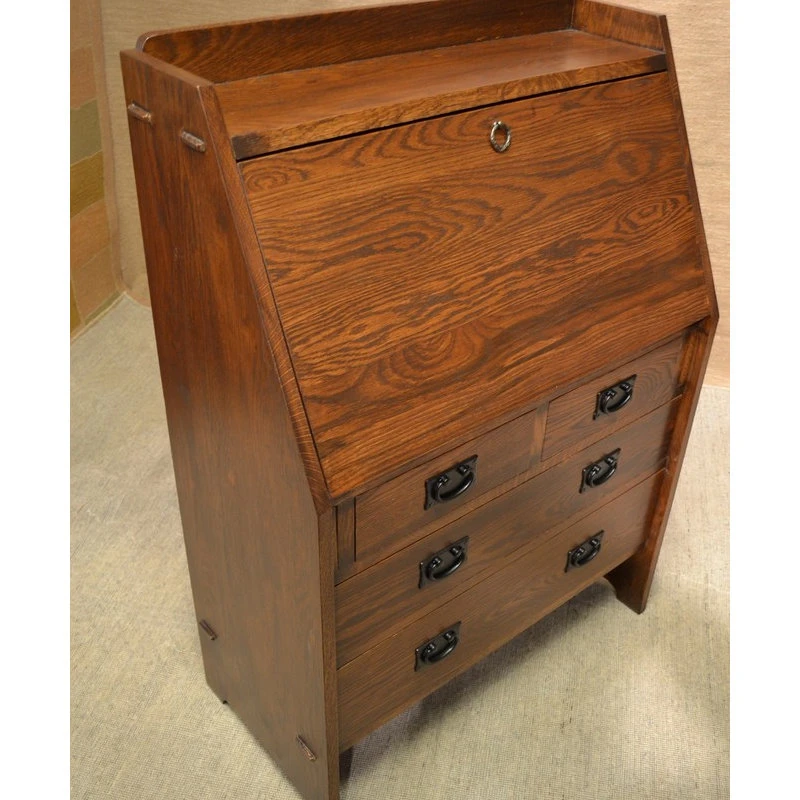 Crafters And Weavers Mission Oak Secretary Desk 4 Crafters And Weavers Mission Oak Secretary Desk - Image 2