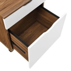 Modway Envision Wood File Cabinet With Plastic Casters In Walnut/White -Boraam Industries Shop d761743c033f057d 8886 w800 h800 b0 p0