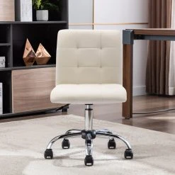Duhome Elegant Lifestyle Square Tufted Desk Rolling Chair, White-Pu -Boraam Industries Shop d7d1af9b0098c9ea 5691 w800 h800 b0 p0