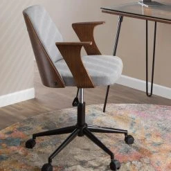 LumiSource Verdana Office Chair, Walnut Wood And Gray -Boraam Industries Shop d7d1d8a60b842c12 5772 w800 h800 b0 p0