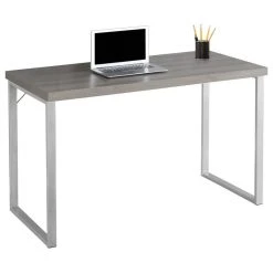 Boraam Industries Shop 16 Monarch Specialties 48" Computer Desk With Silver Metal Base, Dark Taupe