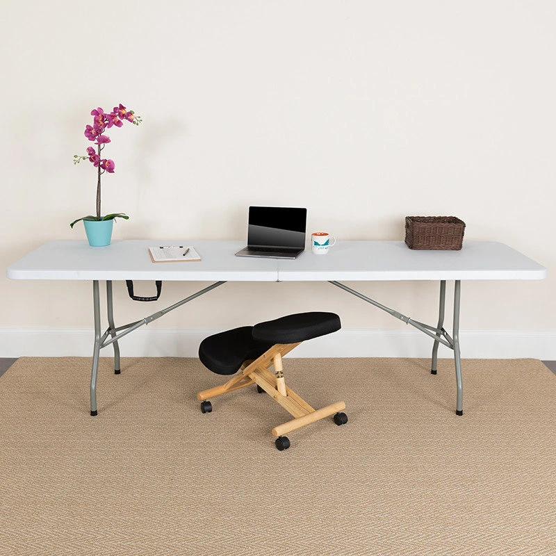 Flash Furniture 8-Foot Bi-Fold Granite White Plastic Banquet And Event Folding Table 5 Flash Furniture 8-Foot Bi-Fold Granite White Plastic Banquet And Event Folding Table - Image 3