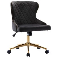 Duhome Elegant Lifestyle Nailhead Trim Velvet Home Office Chair, Dark Grey