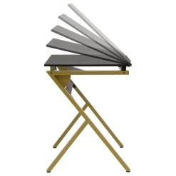 Studio Designs SD Stellar 36" Wide Craft / Drawing Table With Padded Stool Set - Gold, Black -Boraam Industries Shop d9f1fda20fedb763 9848 w800 h800 b1 p0