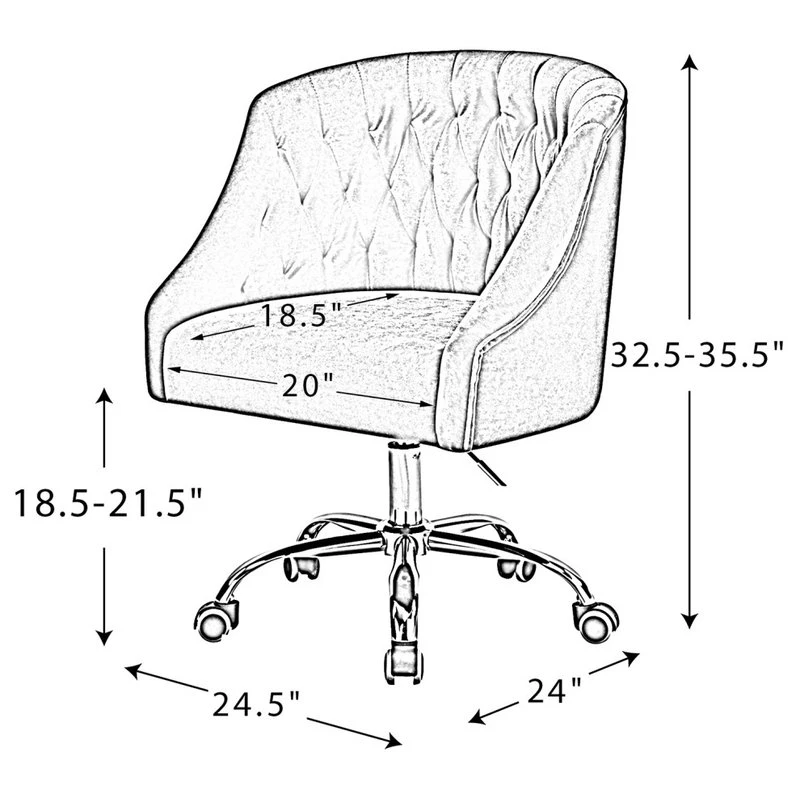 Karat Home Lydia Task Chair, Turquoise 11 Karat Home Lydia Task Chair, Turquoise - Image 9