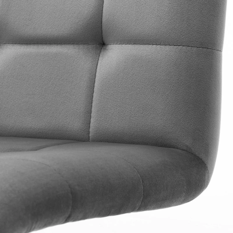 Duhome Elegant Lifestyle Square Tufted Desk Rolling Chair, Grey-Velvet 6 Duhome Elegant Lifestyle Square Tufted Desk Rolling Chair, Grey-Velvet - Image 4