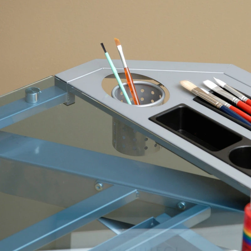 Studio Designs Futura Tower, Silver/Blue Glass 6 Studio Designs Futura Tower, Silver/Blue Glass - Image 4