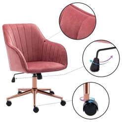 Duhome Elegant Lifestyle Sloped Arms Velvet Computer Desk Chair, Pink -Boraam Industries Shop dd01b23a00471e80 3982 w800 h800 b1 p0