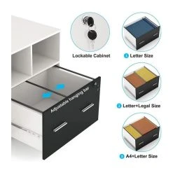 Tribesigns File Cabinet Modern Filing Cabinet White And Black -Boraam Industries Shop dd811efe01c04251 6953 w800 h800 b0 p0