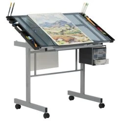 Studio Designs Vision Craft Station Silver, Blue Glass