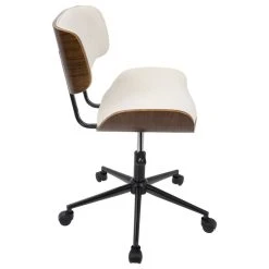 Lumisource Lombardi Mid-Century Modern Adjustable Office Chair With Swivel, Walnut/Cream -Boraam Industries Shop dde1b93902957aad 5671 w800 h800 b1 p0