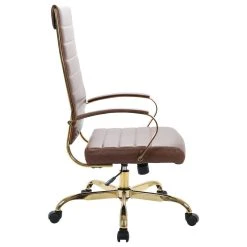 Leisuremod Benmar High-Back Mid Century Modern Leather Office Chair Gold Frame, -Boraam Industries Shop df011eb600259cc5 7645 w800 h800 b1 p0
