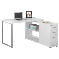 Monarch Specialties Computer Desk, Home Office, Corner, L Shape, Work, Laptop, Metal, White