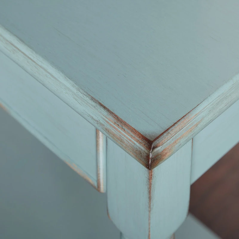 The Mezzanine Shoppe Emilia Sofa Table, Antique Blue With Distressed 7 The Mezzanine Shoppe Emilia Sofa Table, Antique Blue With Distressed - Image 5