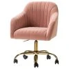 Karat Home Swivel Task Chair With Tufted Back, Pink