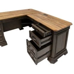 Martin Furniture Executve L-Desk And Return With Solid Wood Plank Tops, Fully Assembled, Brown -Boraam Industries Shop e0313f0c00b951db 1091 w800 h800 b1 p0