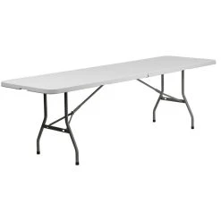 Flash Furniture 8-Foot Bi-Fold Granite White Plastic Banquet And Event Folding Table