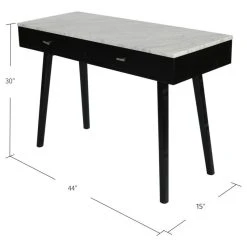 The Bianco Collection Viola 44" Rectangular Italian Carrara White Marble Writing Desk, Black, 15" Wide 12 The Bianco Collection Viola 44" Rectangular Italian Carrara White Marble Writing Desk, Black, 15" Wide -Boraam Industries Shop e2e1b4630061a252 0833 w800 h800 b1 p0