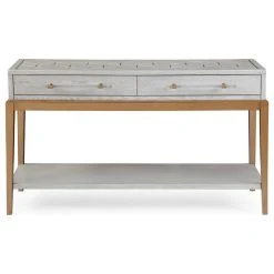 BASSETT MIRROR CO. Perrine Wood Console Table In Soft Graphite Gray
