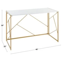 Lumisource Folia Contemporary Desk With Gold Metal And White MDF OFD-FOLIA AUW 10 Lumisource Folia Contemporary Desk With Gold Metal And White MDF OFD-FOLIA AUW -Boraam Industries Shop e2f1f1790f0fdd8d 0708 w800 h800 b1 p0