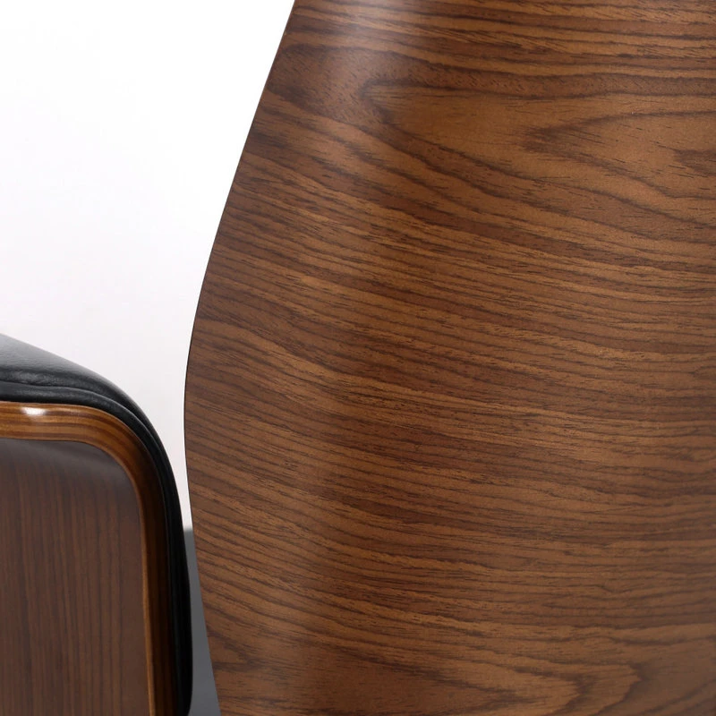 GDFStudio Byron Mid-Century Modern Swivel Office Chair, Black/Walnut/Silver 11 GDFStudio Byron Mid-Century Modern Swivel Office Chair, Black/Walnut/Silver - Image 9