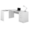 Monarch Computer Desk Home Office Corner L Shape Work Laptop Laminate White