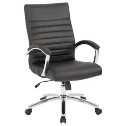 Office Star Products Executive Mid-Back Chair, Black