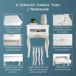 Home Garden Collections White Wood Nightstand Queen Anne Style Mid Century Console Table 15 Home Garden Collections White Wood Nightstand Queen Anne Style Mid Century Console Table -Boraam Industries Shop e591214d0140dfb8 3887 w800 h800 b0 p0