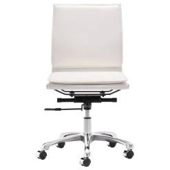 Zuo Modern Contemporary Lider Plus Armless Office Chair, White -Boraam Industries Shop e621181d00f5c826 5240 w800 h800 b1 p0