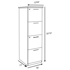 Zuri Furniture Modern Taft Black Oak Wood 4-Drawer Vertical Filing Cabinet -Boraam Industries Shop e7915e2606a6cd35 8237 w800 h800 b1 p0