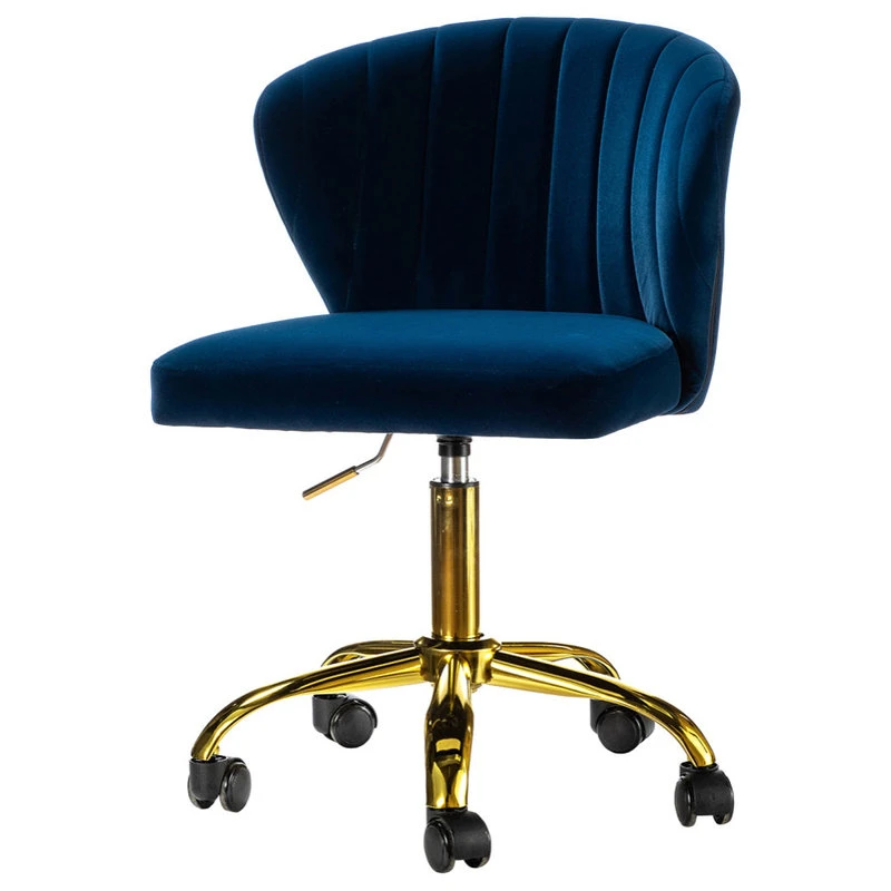Karat Home Swivel Task Chair With Tufted Back, Navy 3 Karat Home Swivel Task Chair With Tufted Back, Navy