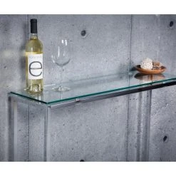 Euro Style Sandor Console Table, Clear Glass/Chrome -Boraam Industries Shop e841744b0e6801b7 6131 w800 h800 b0 p0