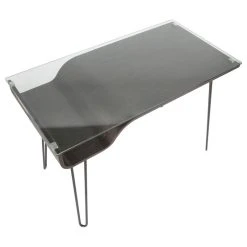 LumiSource Avery Desk, Dark Gray Wood, Clear Glass, And Black Metal -Boraam Industries Shop e871fe120b7b3e42 5792 w800 h800 b1 p0
