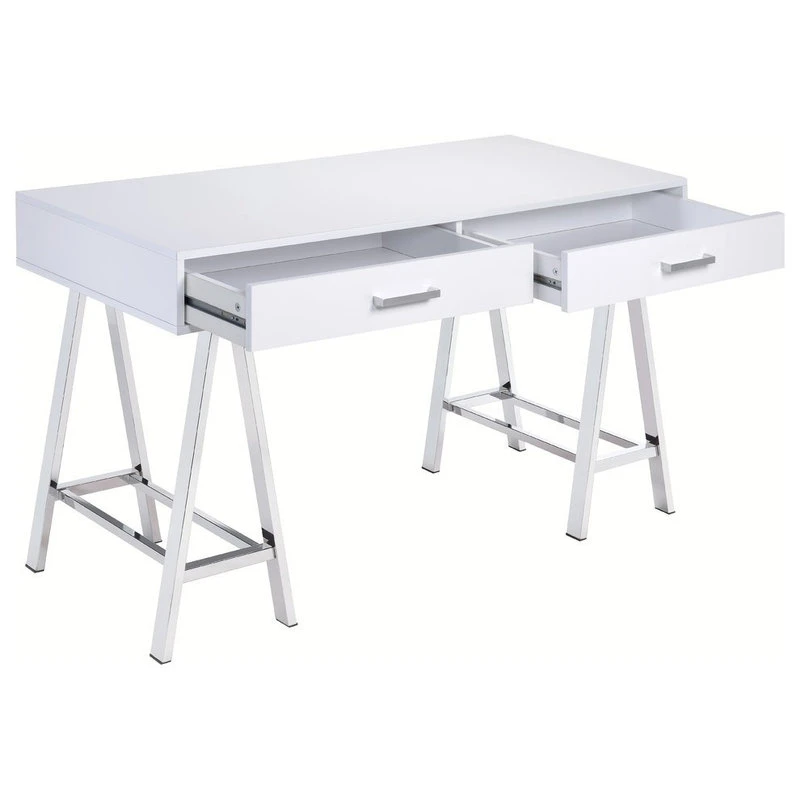 Acme Furniture Coleen Desk, White And Chrome 6 Acme Furniture Coleen Desk, White And Chrome - Image 4