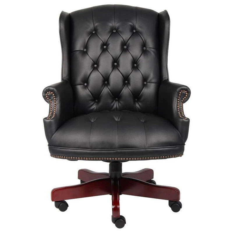 Boss Office Products Boss Office Traditional High Back Faux Leather Tufted Executive Chair In Black 4 Boss Office Products Boss Office Traditional High Back Faux Leather Tufted Executive Chair In Black - Image 2