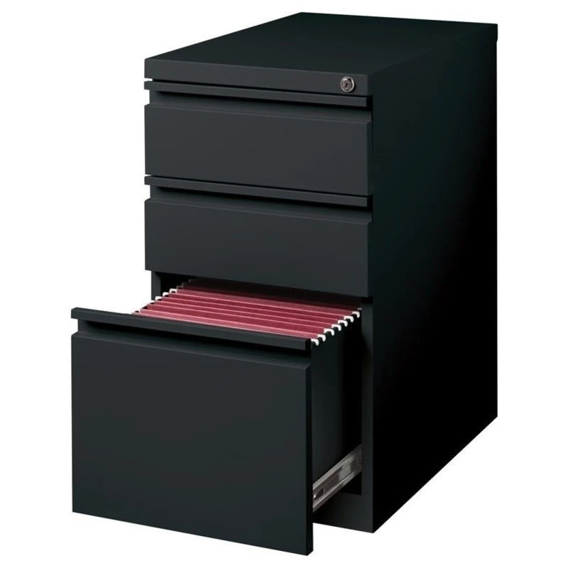 Hirsh Industries LLC Hirsh 20-inch Deep Modern Metal Mobile Pedestal File 3-Drawer Box/File In Black 5 Hirsh Industries LLC Hirsh 20-inch Deep Modern Metal Mobile Pedestal File 3-Drawer Box/File In Black - Image 3
