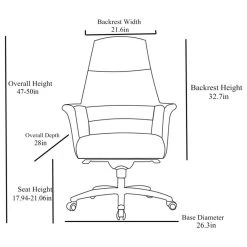 Zuri Furniture Geffen High Back Modern Adjustable Executive Chair Cream Top Grain Leather -Boraam Industries Shop e921361406a6d260 8158 w800 h800 b1 p0