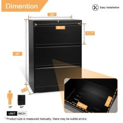 Lipobao 3 Drawer Folding Lateral File Cabinet Black Carton -Boraam Industries Shop e9518d2a0fbdbe6f 5869 w800 h800 b1 p0