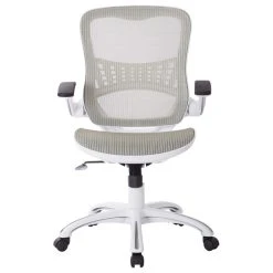 Office Star Products Riley Office Chair With Black Mesh, White